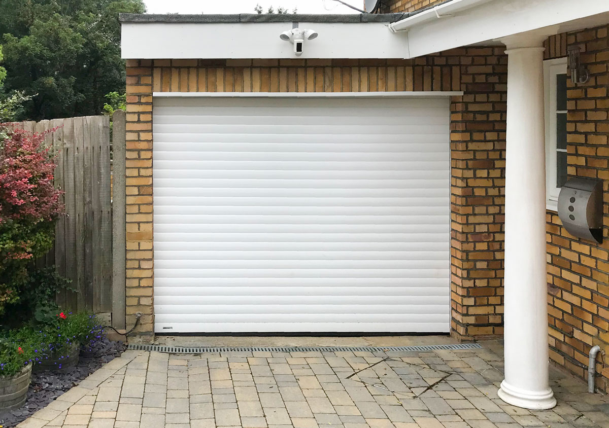 An SWS Classic Insulated Roller Garage Door finished in White