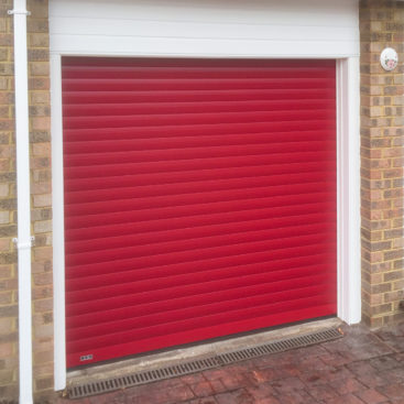 Seceuroglide Roller Garage Door in Ruby Red