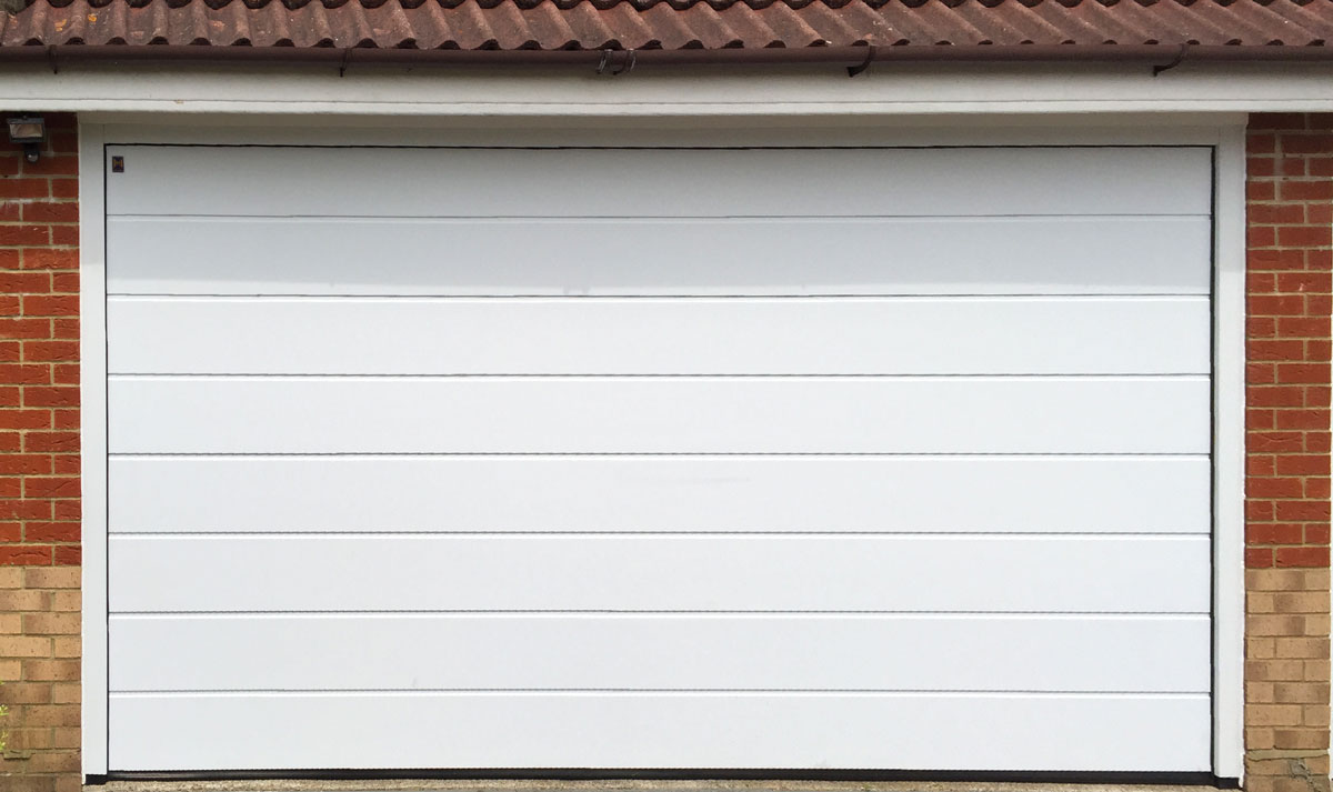 Hormann LPU42 M-Ribbed Sectional Garage Door in White