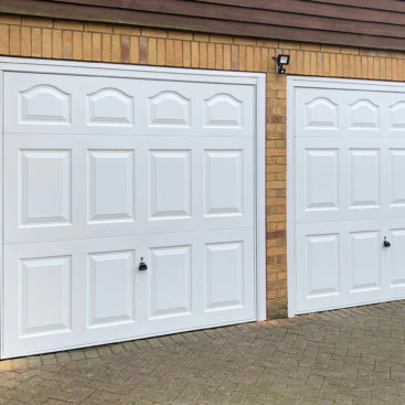 Garador Cathedral Steel up and Over Garage Doors in White