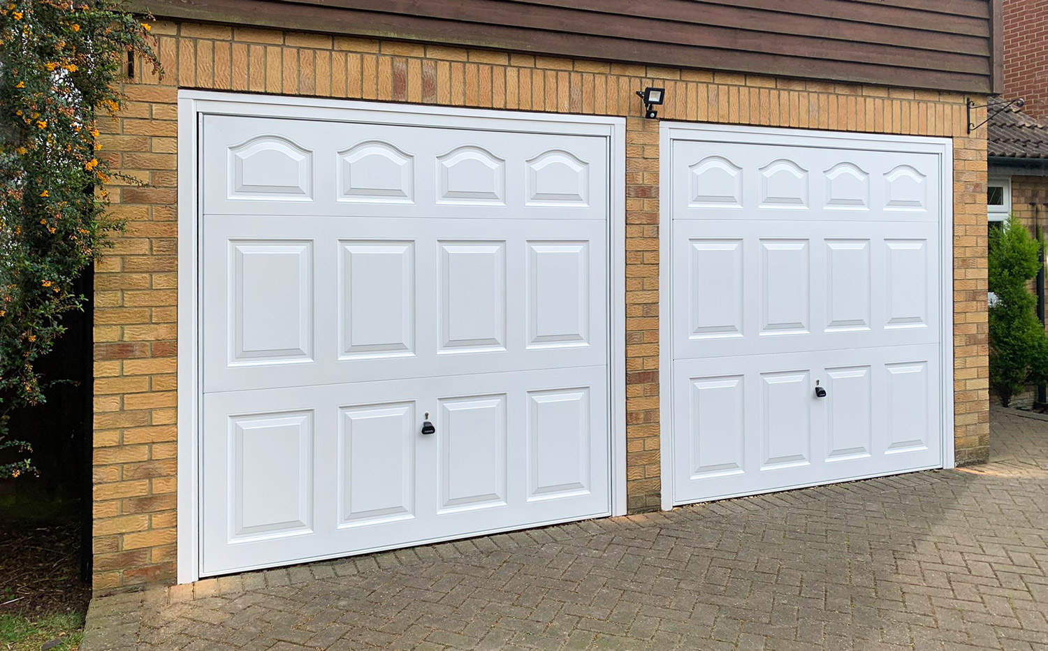 Garador Cathedral Steel up and Over Garage Doors in White