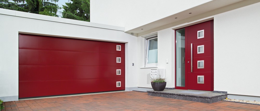 Red garage doors