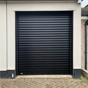 SWS SeceuroGlide Insulated Roller Garage Door Finished in Black & Installed in Stoneleigh