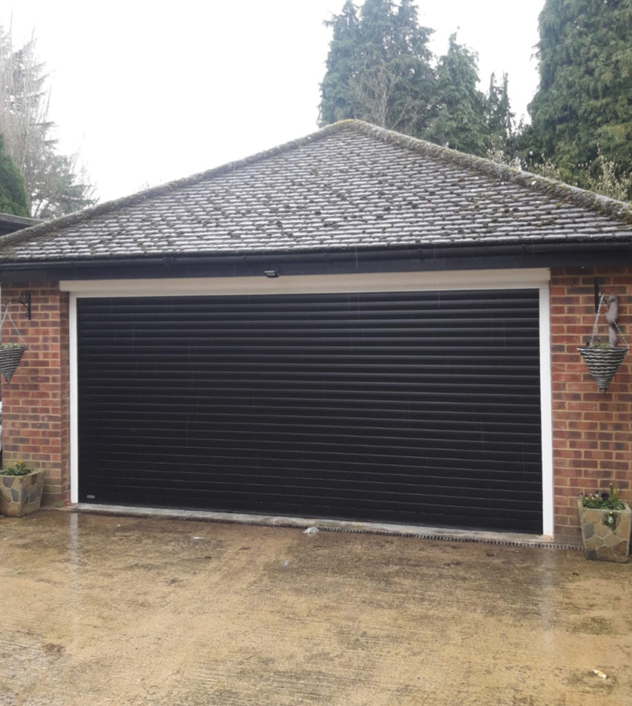 SWS SeceuroGlide Double Classic Insulated Roller Garage Door Finished in Black