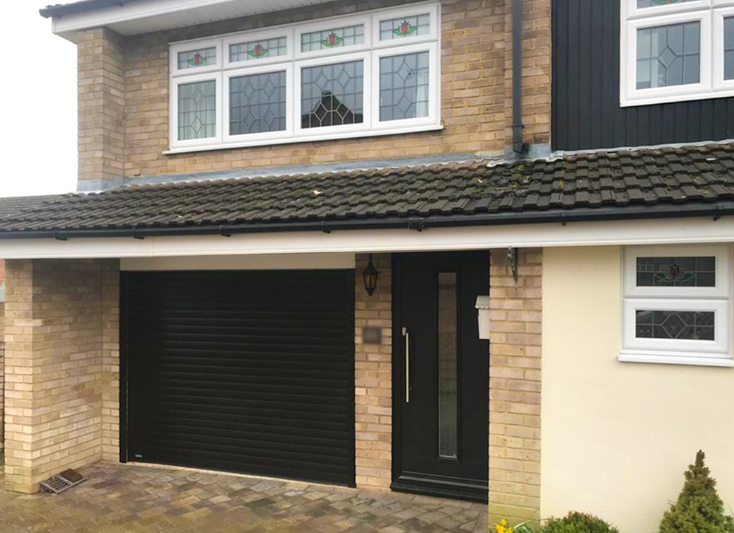 SWS SeceuroGlide Automated Roller Garage Door Finished in Black