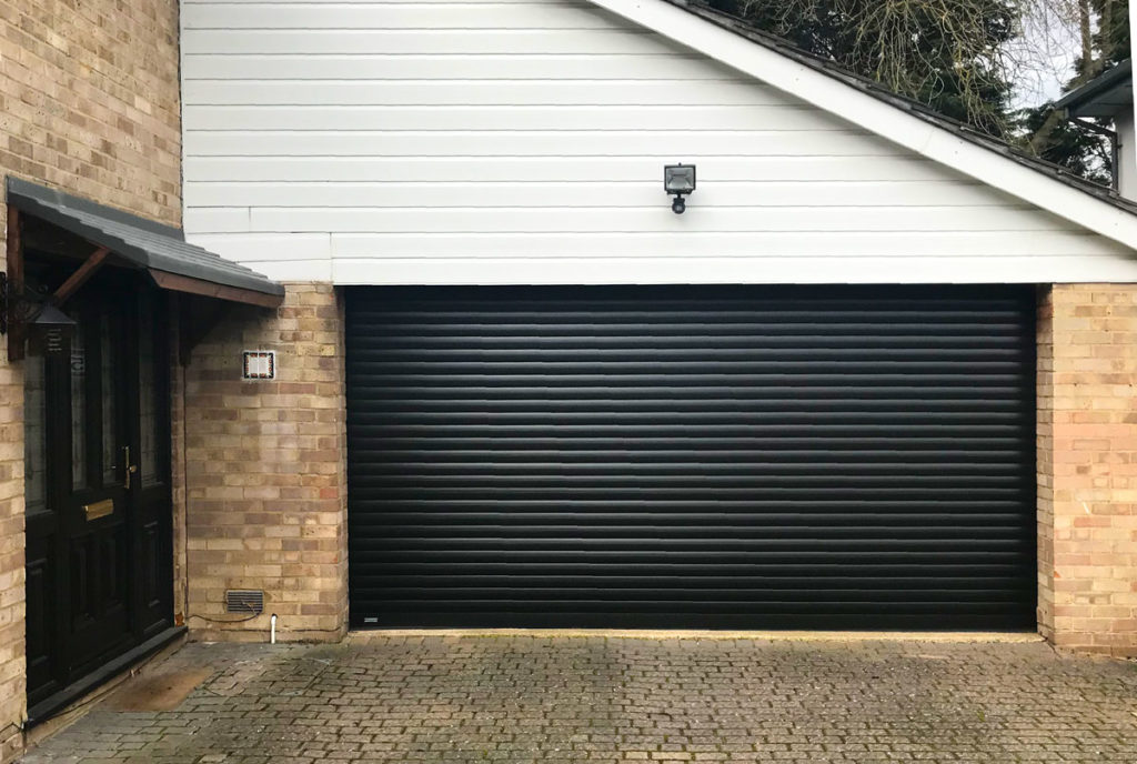 An SWS Classic Roller Garage Door in Black