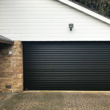 An SWS Classic Roller Garage Door in Black