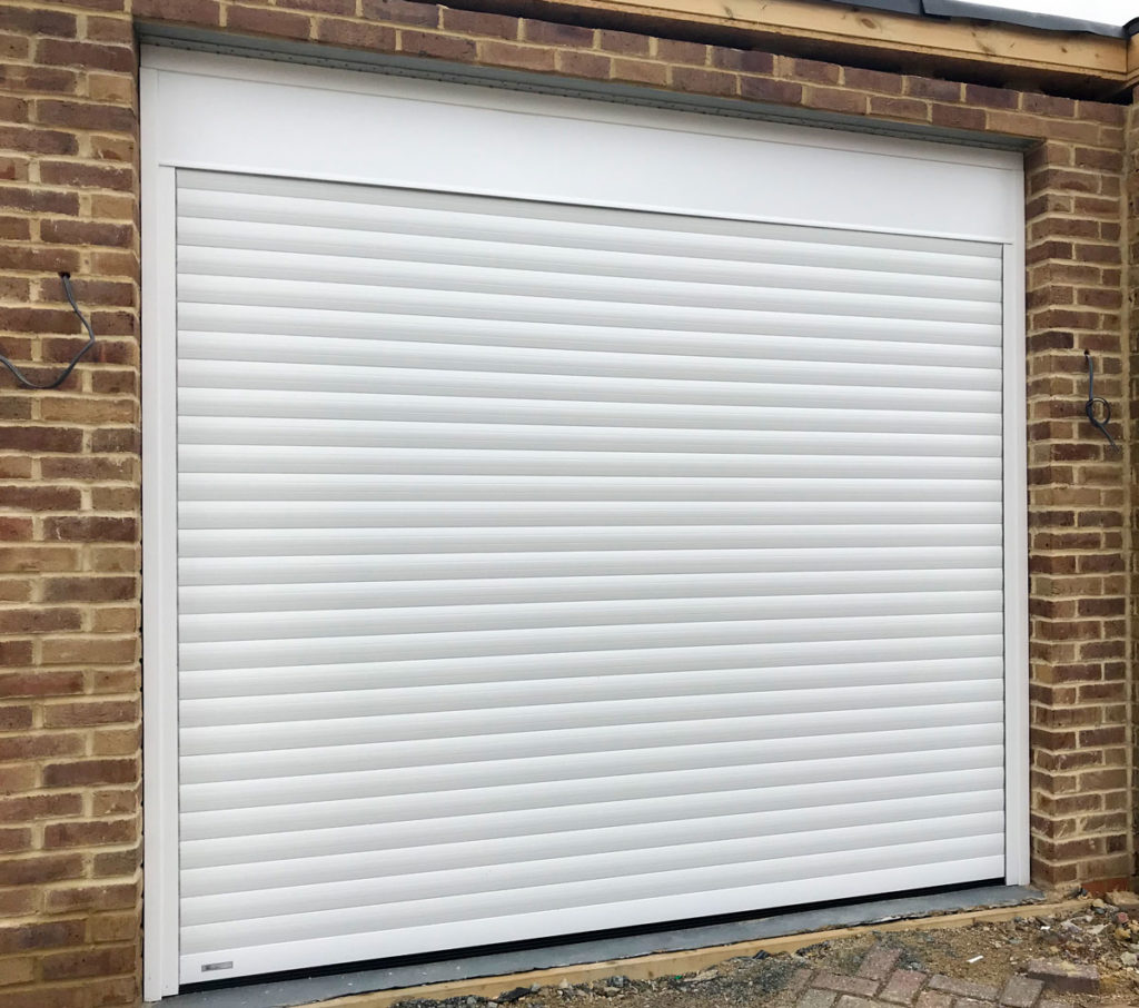 An SWS SeceuroGlide Classic Roller Garage Door in White