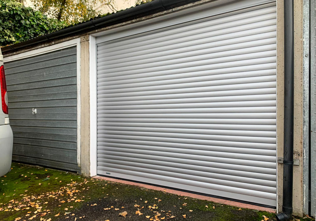 SWS SeceuroGlide Compact Roller Garage Door Finished in Silver