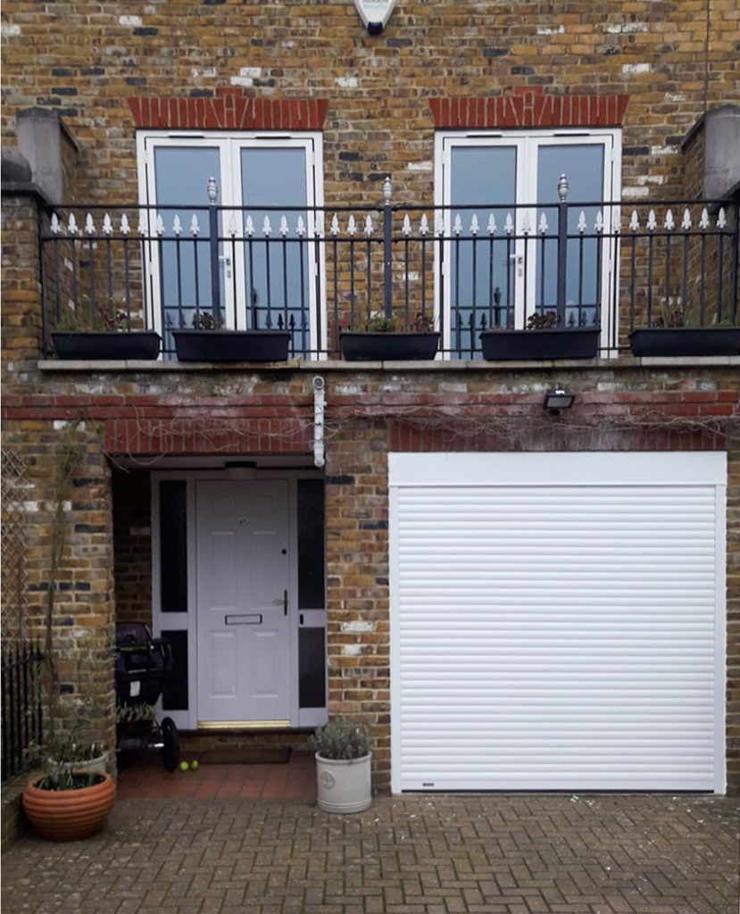 SeceuroGlide Compact Insulated Roller Garage Door finished In White.