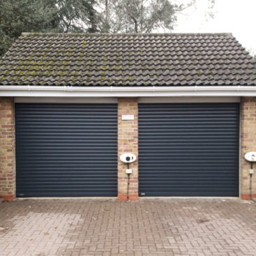 2x SWS SeceuroGlide Classic Insulated Roller Garage Doors Finished in Anthracite Grey