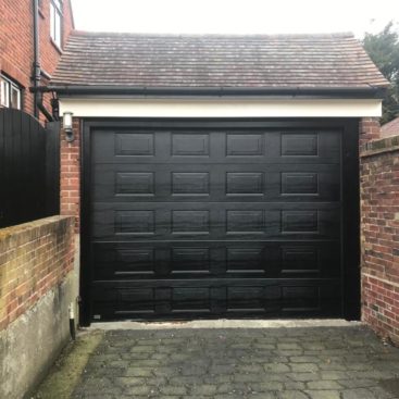 SWS Elite Georgian Sectional Garage Door Finished in Blac