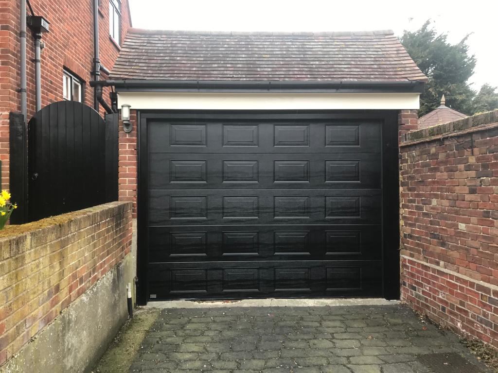 SWS Elite Georgian Sectional Garage Door Finished in Blac