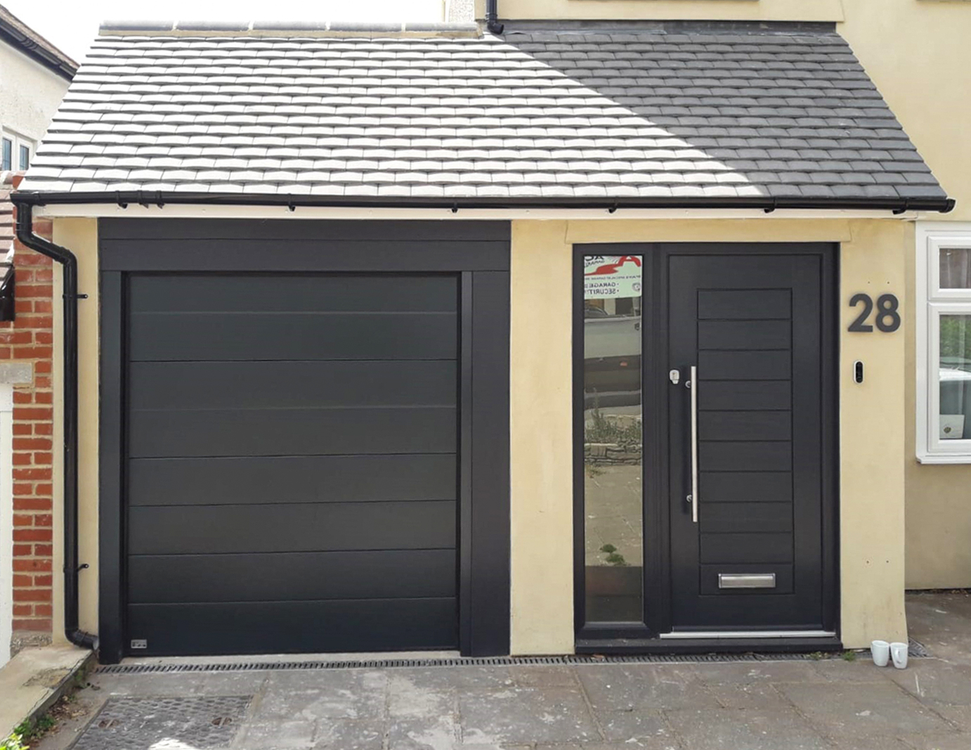 SWS Elite Insulated Sectional Garage Door Finished in Anthracite Grey
