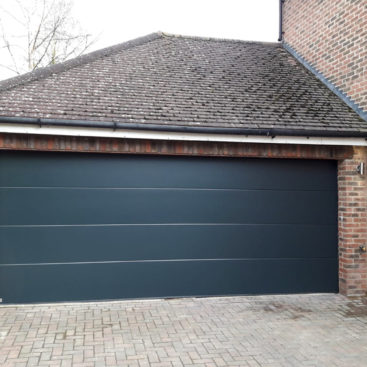 SWS Double Elite Automated Sectional Garage Door Finished in Anthracite Grey