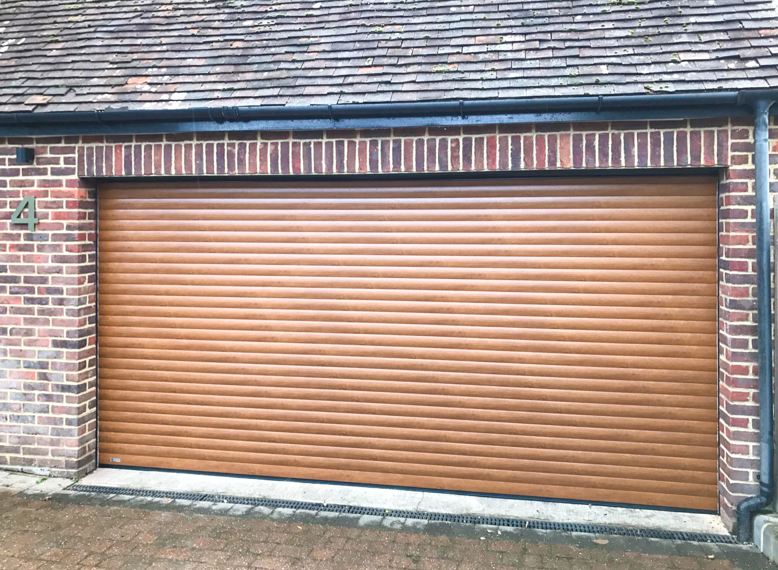 SWS SeceuroGlide Double Roller Garage Door Finished in Golden Oak