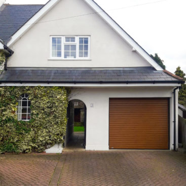 SWS SeceuroGlide Roller Garage Door Finished in Golden Oak