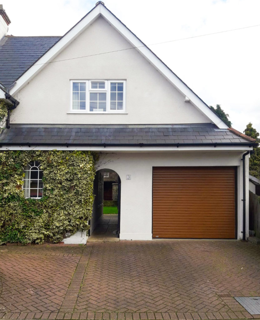 SWS SeceuroGlide Roller Garage Door Finished in Golden Oak