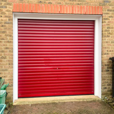 SWS SeceuroGlide Manual Roller Garage Door Finished in Red