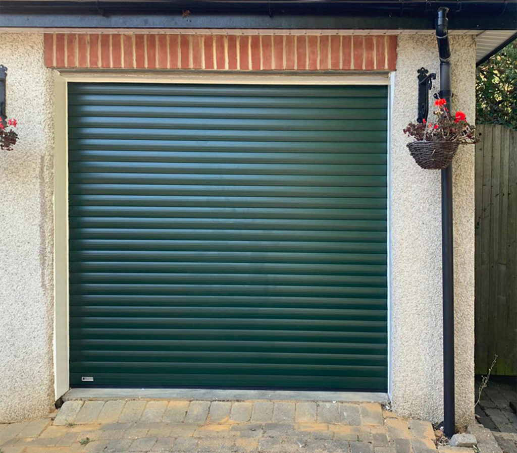 SWS SeceuroGlide Original Insulated Roller Garage Door Finished in Fir Green