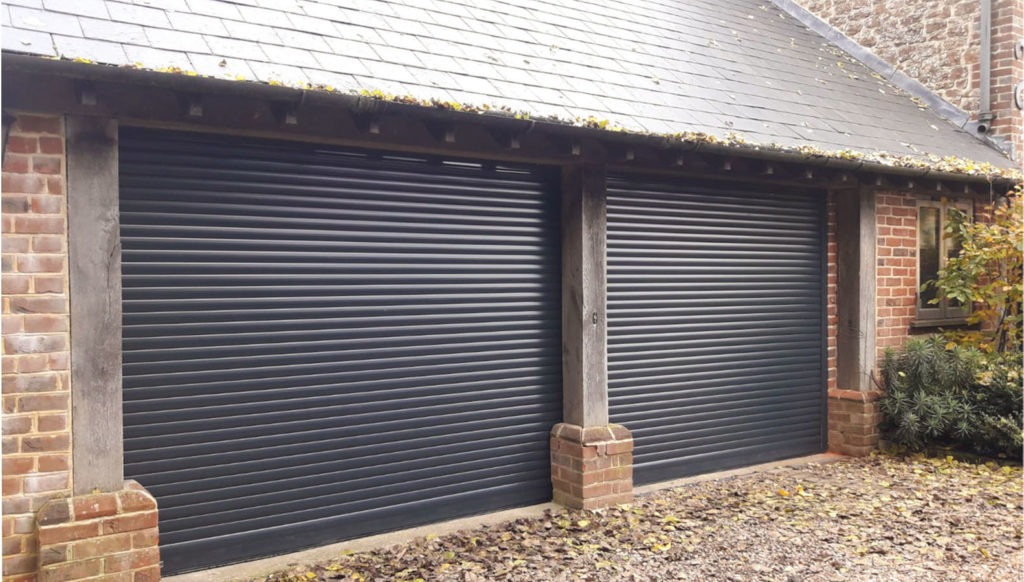 SeceuroGlide Compact Roller Garage Doors finished In Anthracite Grey