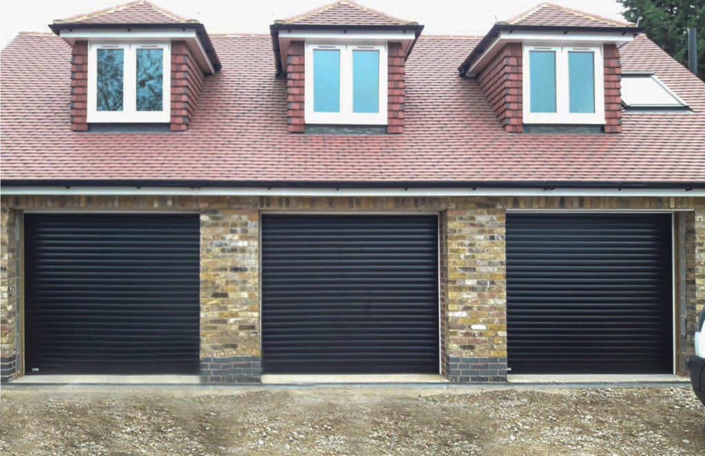 3x SWS SeceuroGlide Original Insulated Roller Garage Doors Finished in Black