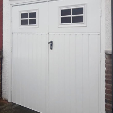 Fort Doors Single Side Hinged Garage Door Finished in White