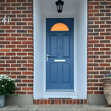 Composite Entrance Door finished in Larkspur Blue