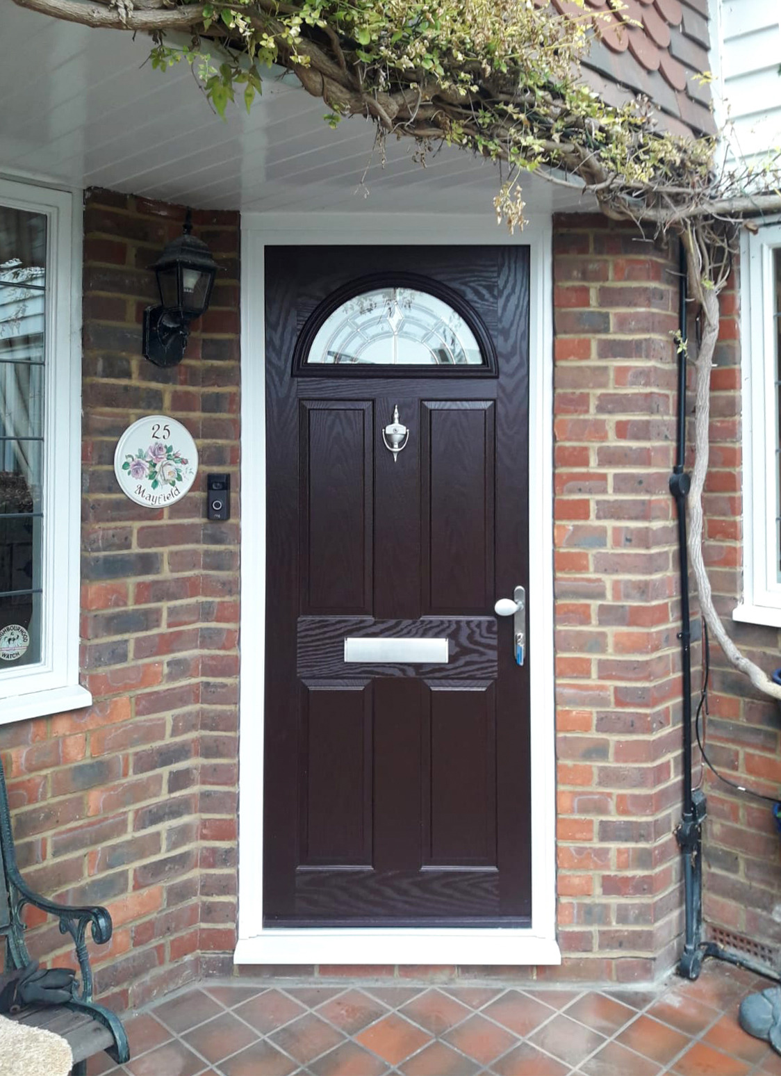 Truedor Monet TR1E Composite Entrance Door Finished in Rosewood Wood Grain