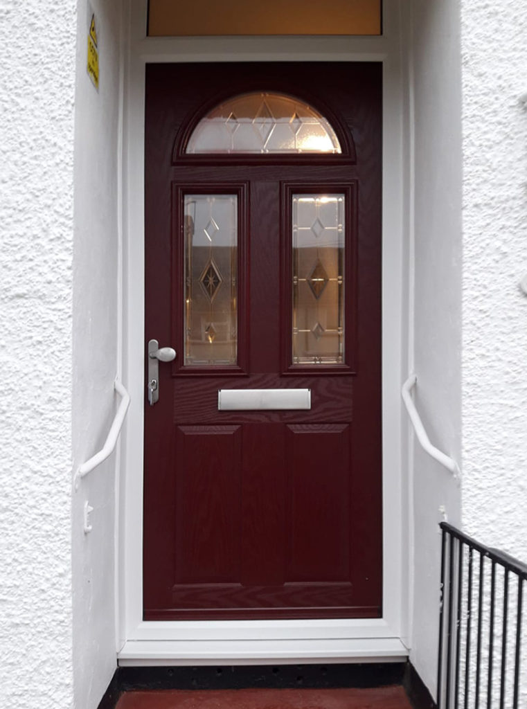 Truedor Monet TR1F Composite Entrance Door Finished in Wine Red