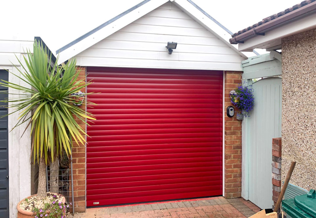 SWS Seceuroglide Roller Garage Door in Ruby Red