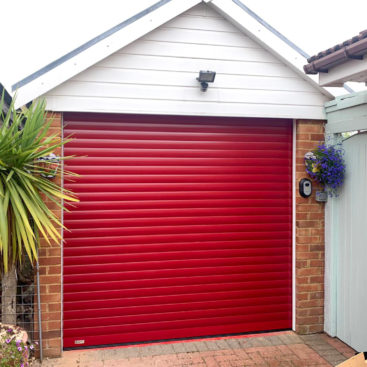 SWS Seceuroglide Roller Garage Door in Ruby Red