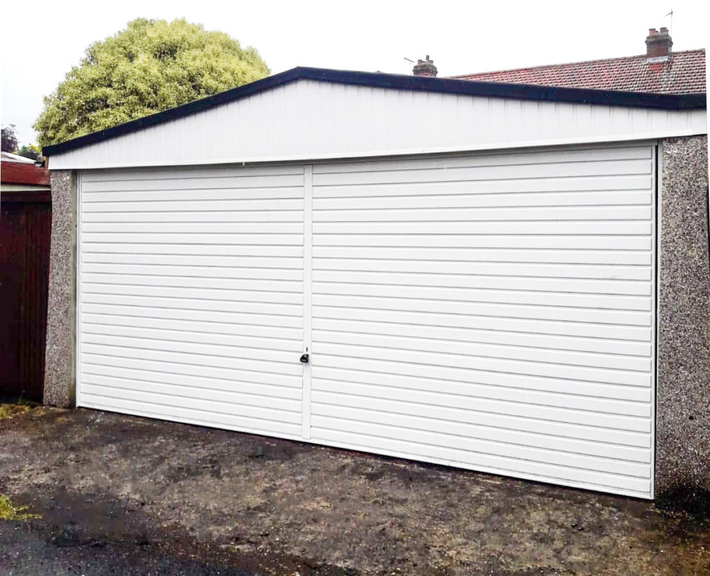 Garador Horizon Steel Double Retractable Up&Over Garage Door in white