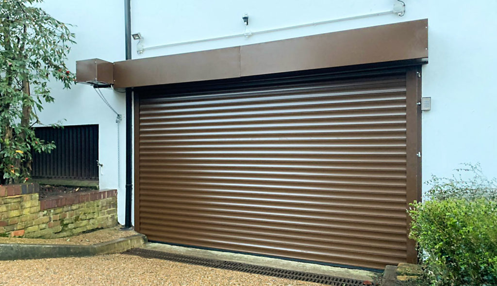 SWS SeceuroDoor 77 Insulated Industrial Roller Garage Door Finished in Brown