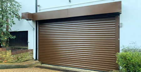 SWS SeceuroDoor 77 Insulated Industrial Roller Garage Door Finished in Brown