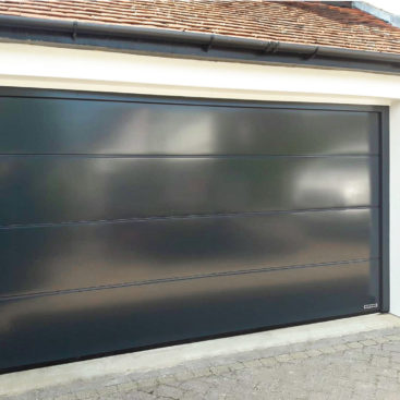 Hormann LPU42 L-Ribbed Insulated Double Sectional Garage Door Finished in Anthracite Grey