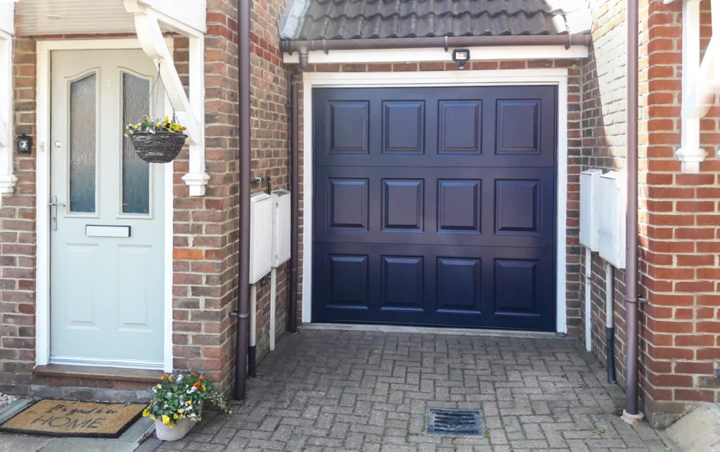 Garador Georgian Up and Over Garage Door in Steel Blue