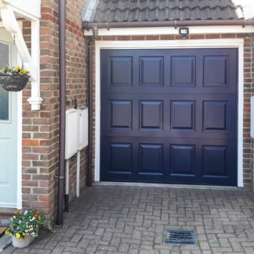 Garador Georgian Up and Over Garage Door in Steel Blue