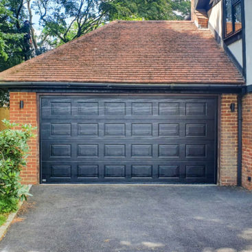 SWS SeceuroGlide Double Sectional Garage Door in Black