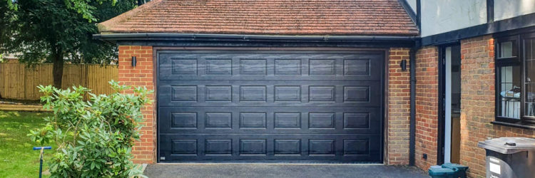 SWS SeceuroGlide Double Sectional Garage Door in Black