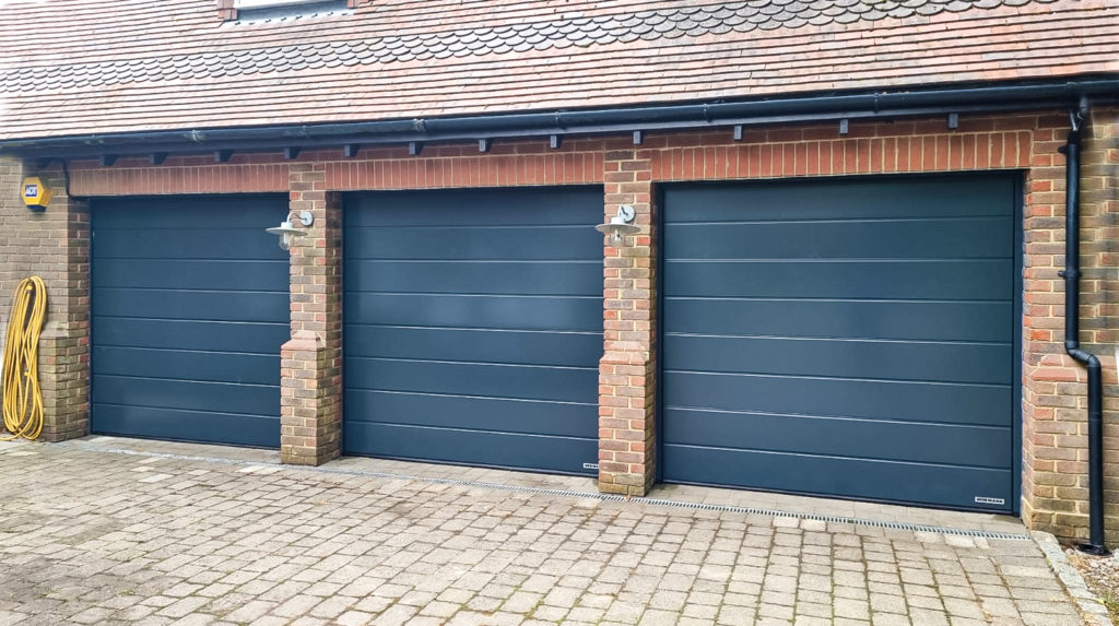 A Trio of Hormann LPU42 M-Ribbed Insulated Sectional Garage Doors