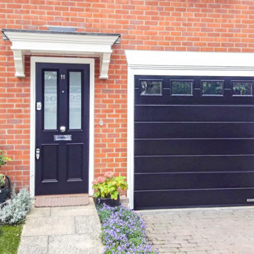 Hormann LPU42 M-Ribbed Insulated Sectional Garage Door Finished in Jet Black