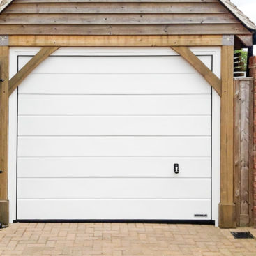 Hormann LTE42 M-Ribbed Sectional Garage Door in Traffic White