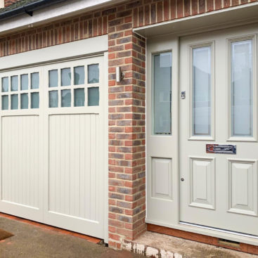 Woodrite Bierton Retractable Up & Over Garage Door Finished in White