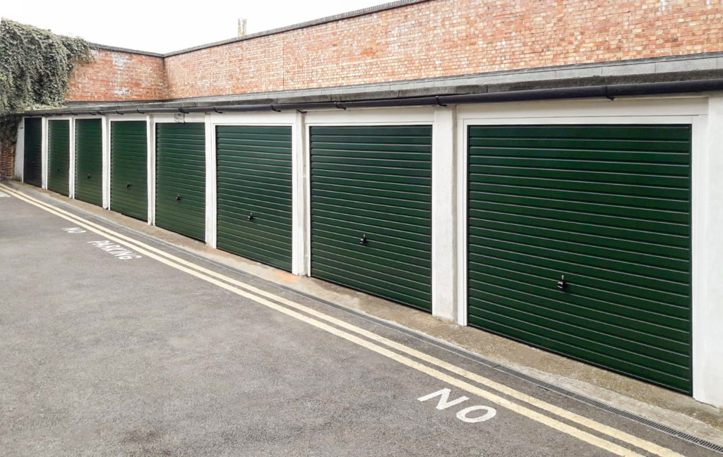 Garador Horizon Steel Up & Over Garage Doors Finished in Fir Green