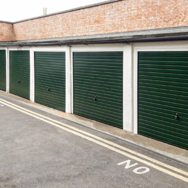 Garador Horizon Steel Up & Over Garage Doors Finished in Fir Green