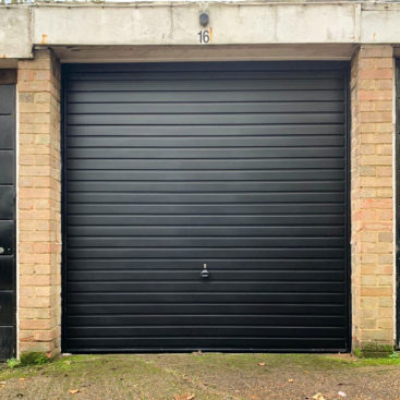 Garador Guardian Horizon Canopy Up & Over Garage Door Finished in Jet Black