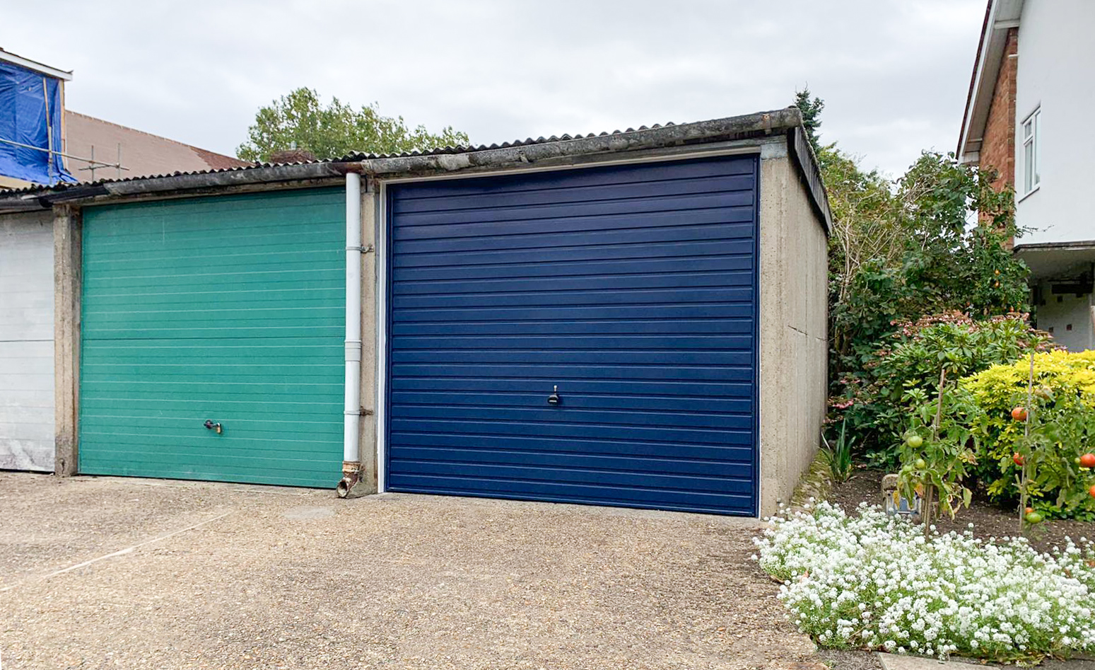 Garador Horizon Steel Up & Over Garage Door Finished in Steel Blue