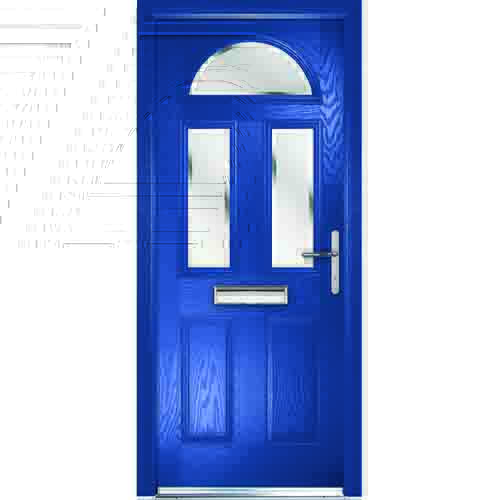 Half moon blue front door