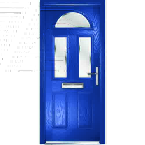 Half moon blue front door